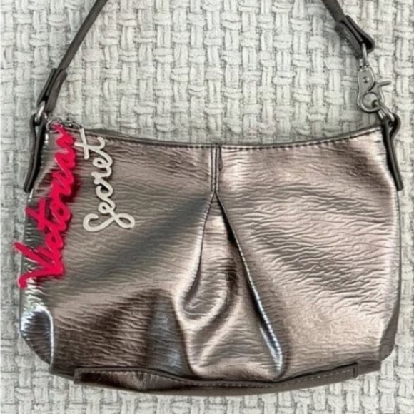 Other - VICTORIA’S SECRET SILVER/PINK/GOLD PURSE MAKEUP SHOULDER BAG EVENING 10”x6”NEW